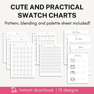 Color Test - Swatch Sheet - Printable Coloring Swatch - Planner Page - Coloring - Instant Download - Marker Test - Color Swatch - For Artist