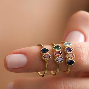 Gepersonaliseerde geboortesteenring voor moeder moeders Ring 2,3,4,5, steen, geboortesteenring voor moeder, geboortesteensieraden, gepersonaliseerde sieraden