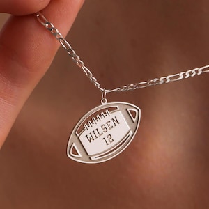 Personalized Sterling Silver Sport Number Necklace - Engraved Athlete Pendant