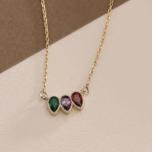 Family Birthstone Necklace, Birthstone Gift, Christmas Gift, Bridesmaid Gift, Gift for Mom, Birthday Gift, Birthstone Jewelry