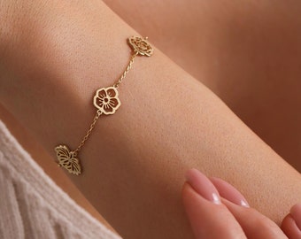 Bracciale con rose argento 925 - Souvenir Cascia