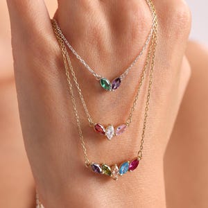Colar de pedra de nascimento, colar de mãe, joias de mãe, colar de família, colar de pedra de nascimento de família, colar de pedra de nascimento, presente de aniversário
