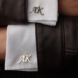 Personalized Name Cufflinks - Customized Cufflinks - Groom Wedding Cufflinks - Groomsmen gift - Initials Cufflinks - Sterling Cufflinks