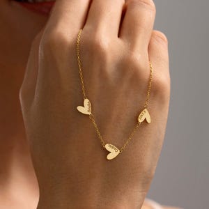 Family Name Necklace with Heart, Multiple Heart Necklace, Kids Name Necklace for Mom, Personalized Necklace, Christmas Gift, Gift for Wife