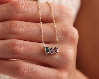 Family Birthstone Necklace,Mothers Birthstone Necklace,Personalized Gift,Mother&#39;s Birthstone Jewelry,Minimalist Necklace,Mother&#39;s Day gift