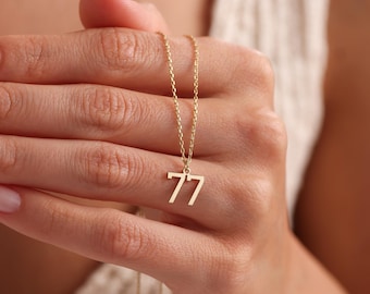 Custom Number Necklace Number Jewelery Date Necklace - Number Pendant Gift for Her Mothers Day Gift - Football Necklace - Number Chain