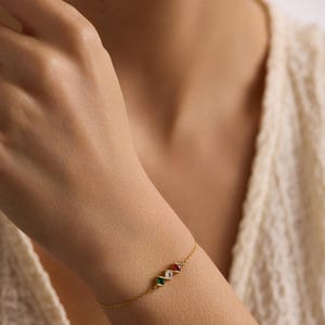 Pulsera de piedra de nacimiento, pulseras de piedra de nacimiento familiares para mamá, joyería para madre e hija, pulsera de regalo para abuela, regalo para el Día de la Madre