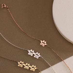 Engraved Paw Print Bracelet: Sterling Silver Pet Memorial Jewelry