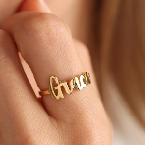 Personalized Name Ring: Sterling Silver, Gold, or Rose Gold