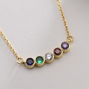 Birthstone Necklace, birthstone jewelry gifts Family Birthstone Necklace, Personalized Gift,  Mother&#39;s Day Gift,Gift for Mom,Birthday Gift