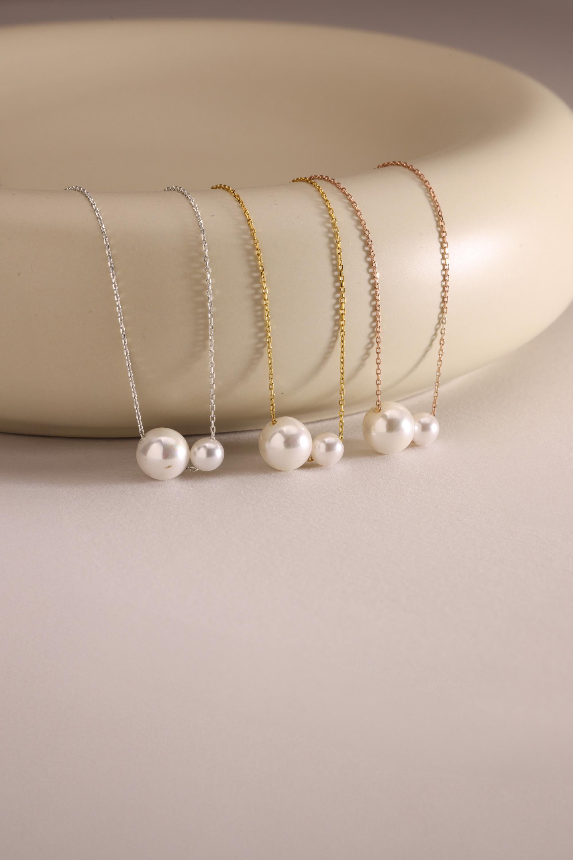 Minimalist Freshwater Pearl Necklace, Sterling Silver 2