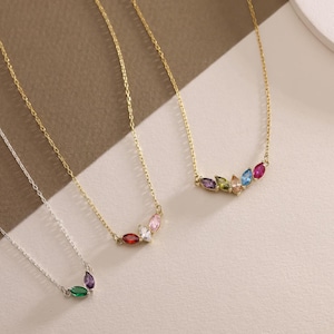 BirthStone Necklace, Family Birthstone Necklace, Mothers Day Gifts, Gift for Mom, Mothers Necklace, Family Necklace