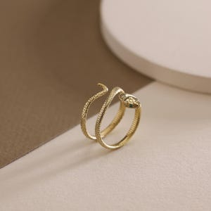 Gold Snake Ring ,925 Sterling Silver, Serpent Ring, Witchcraft Jewelry, Gift for Her,Christmas Gif,Mother&#39;s Day gift