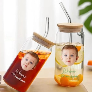 Personalized Face Tumbler Custom Glass, Tumbler Glass Can Face Cup ,Custom Picture Glass, Glass For Kids, Customized Picture And Text Glass