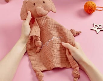 Asciugamano personalizzato per neonati, asciugamano morbido a forma di animale per dormire, con nome ricamato, regalo per neonati, asciugamano personalizzato con nome, asciugamano personalizzato