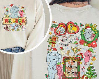 Custom Mo Willems Christmas Shirt, Elephant and Piggie Shirt, Mo Willems Pigeon Shirt