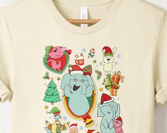 Elephant and Piggie Shirt, Mo Willems Christmas Shirt, Mo Willems Pigeon Shirt