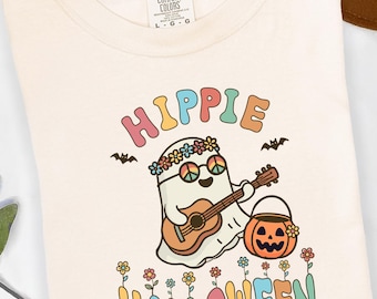 Hippie Halloween  Shirt, Halloween Boo Shirt, Halloween Shirt, Gift for Her, Spooky Season Shirt, Cute Boo Shirt, Spooky Shirt