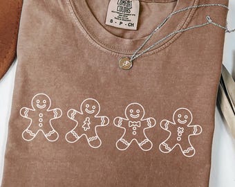 Comfort Colors® Cute Gingerbread Cookies Shirt, Merry Christmas Shirt, Cute Christmas Cookies Tee, Holiday Shirt