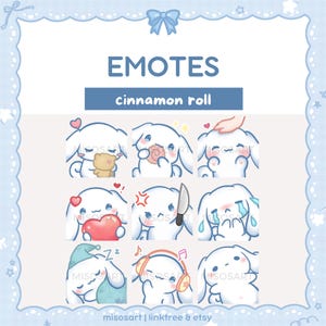 Cinnamon Roll Dog Emotes | Heart Pat Sleep Angry Eat Music Cry | Ready To Use Premade Twitch YouTube Vtuber Discord Stream OBS Streamlabs