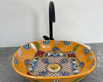 Oval Ceramic Sink, Handmade Moroccan Bathroom Basin, Black Clay, Custom Sizes & Finishes