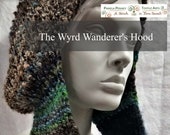 PDF Knitting Pattern: The Wyrd Wanderer's Hood with attached Scarf- download