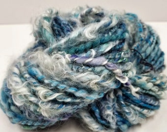 Art Yarn- "Summer Clouds": Handspun Wool & Alpaca