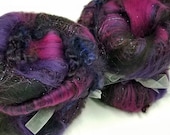 Art Batt- Wool and Silk "Grapes of Wrath" Purple Blend for Yarn Spinning 67g/2.4oz.