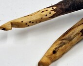 Rustic Wooden Crochet Hooks- Hand Carved with Pyrography Sizes J - N.