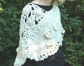 SALE Women's Freeform Crocheted Cape - Ivory