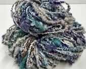 Art Yarn- Blue Handspun Wool Blend: "Blue Ice"