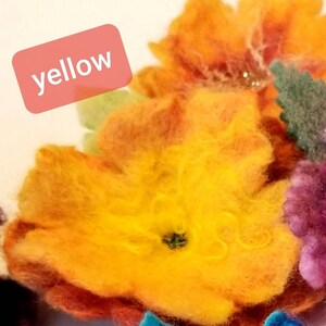 Flower Pin Wet Felted Wool Flowers with Pin Back image 4