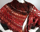 Red Knit & Crochet Shawl/Cape-The Red Goddess Babalon