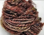 Art Yarn- Soft Red Handspun Wool : "Birds of a Feather"