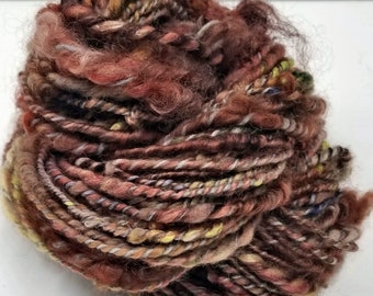 Art Yarn- Soft Red Handspun Wool : "Birds of a Feather"