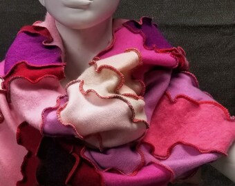 Women's Salvaged Cashmere Scarf/Shawl - Pretty in Pinks