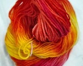 Sunrise Surprise Hand Dyed Super-wash Wool Sock Yarn 4-ply