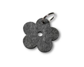 Merino Wool Felt Flower Keychain / Key Fob