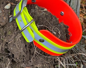 5 cm hohe Sichtbarkeit Hundehalsband mit Schnalle - strapazierfähiges Biothane