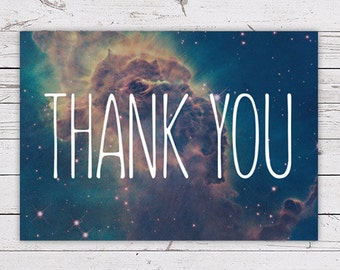 Printable Thank You Card - Galaxy INSTANT DOWNLOAD