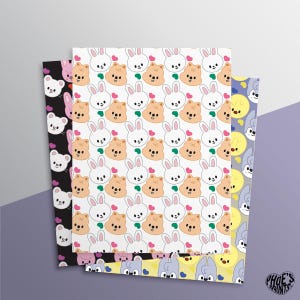 Süßes Stray Kids Buddy/Duo SKZOO Scrapbook Papier, Stray Kids SKZOO Kpop Fotokarton Papier, Stray Kids PC Einlegepapier, bedruckbares Papier