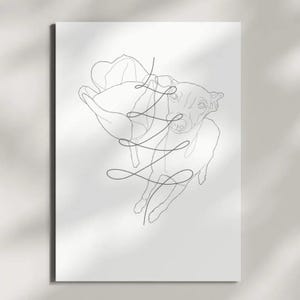 Minimalist Whippet/Italian Greyhound Line Art Print – Digital Download – Pet Lover Wall Art – Printable Dog Artwork for Home Decor