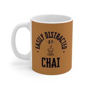 Chai Mug, Indian Tea Lover Gift, Desi Kitchen Decor, Funny Coffee Cup, White Ceramic Teacup, Gift for Chai Enthusiast