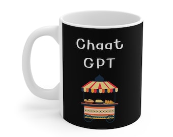 Tech Meets Taste Chaat GPT Mug - Perfect Gift for Desi Foodie, Computer Geek, Indian Programmer, Fun Office Mug, Holiday Mug