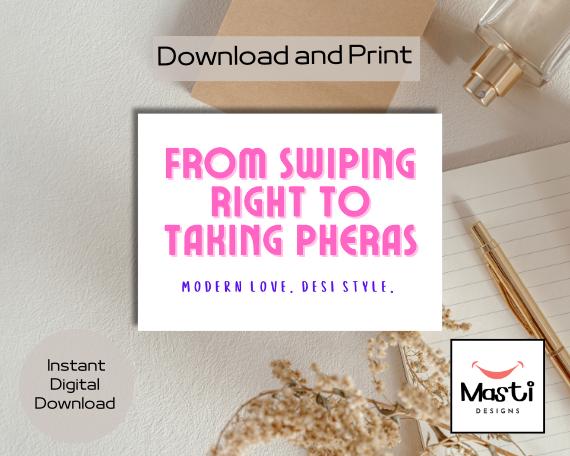 Funny Indian Wedding Card Printable | Desi Shaadi Digital Download | South Asian Marriage Card | Instant Print Card