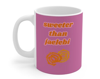 Indian Mug, Desi Coffee Cup, Sweet Jalebi Gift, Ethnic Drinkware, Gift for Foodies