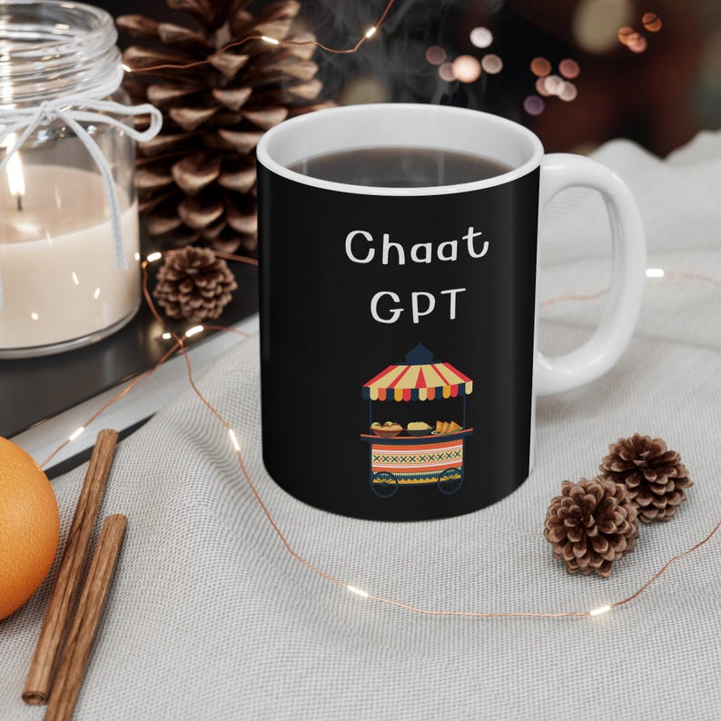 Chaat Computer New Tech Meets Taste Chaat GPT Mug - Perfect Gift for Desi Foodie, Computer ...