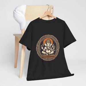 Vintage Ganesha T-Shirt, Hindu Elephant God Tee, Retro Ganesh Shirt, Spiritual Graphic Top, Festival Clothing
