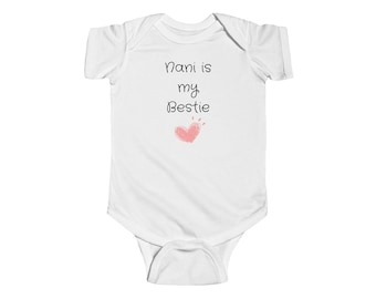 Funny Nani Is My Bestie Baby Bodysuit – Cute Newborn Romper – Desi Baby Gift – South Asian Onesie