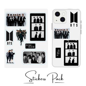 Pack d'autocollants 3D K-POP : Designs Uniques Inspirés de Jungkook, V, RM et Jimin – Idéal pour Décorer Vos Objets ou Offrir comme Meilleur Cadeau